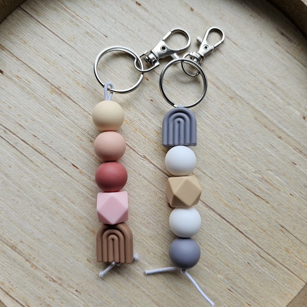 Rainbow Bead Keychain Set